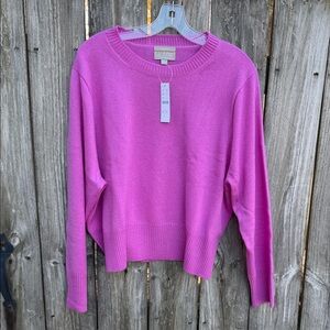 J. Crew Vibrant Pink Crew Neck Sweater